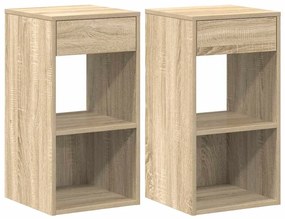 éjjeliszekrények fiókkal 2 db sonoma tölgy 35x34x66,5 cm