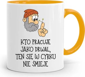 Favágó Bögre Sárga Születésnapi Ajándék fényképes nyomtatással