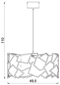 Csillár zsinóron CAMO 3xE27/15W/230V fekete