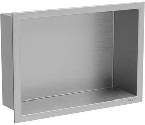 Mexen X-Wall-R fürdőszoba süllyesztett polc kerettel 30 x 20 cm, inox - 1910302010