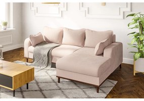 Bézs kordbársony sarokkanapé (jobb oldali) Beata – Ropez