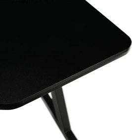 Gamer asztal/számítógépasztal, fekete/piros, MACKENZIE 140cm