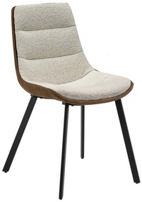 MAZZONI EXPORT IDA Krémszínű Barna (Monza 90/Preston 22 szövet) - MODERN KÁRPITOZOTT BOUCLÉ SZÉK LOFT NAPPALIBA/ÉTKEZŐBE