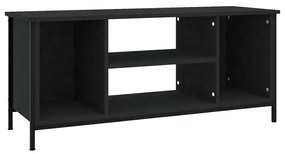 fekete szerelt fa TV-szekrény 102x35x45 cm