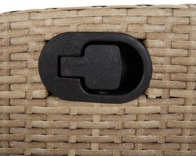 9 részes bézs polyrattan kerti étkezőgarnitúra párnákkal