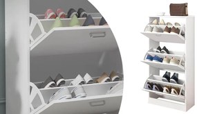 Cipős szekrény 3 részes, fehér színben