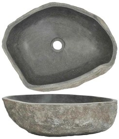 vidaXL ovális folyami kő mosdókagyló (45-53) x (34-41) cm