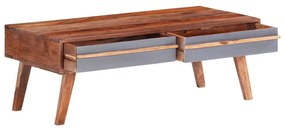 Szürke tömör fa dohányzóasztal 110 x 50 x 40 cm