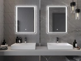 Mexen Zusa 60 x 80 cm-es, LED 6000K, páramentesített fürdőszobai tükör - 9808-060-080-611-00