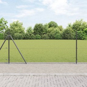 Hegesztett drótháló kerítés 13 felső oszloppal Szürke 0.8x50 m Acél