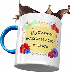 Kék Bögre Születésnapra 44 44-es 44-es, fényképes nyomattal