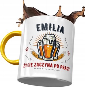 Sárga Bögre Emilia Barátnő Feleség Ajándék Nyomtatott Fotóval