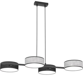 Kábelre szerelt DRUMZ függőlámpa 4xE14/10W/230V fekete/szürke