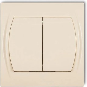 Dupla kapcsoló bézs 1LWP-2L Logo Karlik