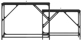 vidaXL Konzolasztal 2 pcs Fekete tölgy 100 x 28 x 75 cm Faanyag