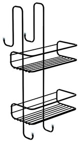 Gedy - Falra szerelhető zuhanypolc CHROM LINE 49x24 cm matt fekete