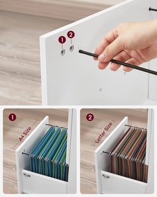 2 fiókos gurulós iratszekrény zárható irattároló  fehér