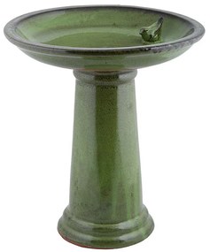 Kerámia madáritató állvány, zöld