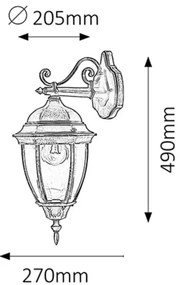 Rabalux 8381 - Kültéri fali lámpa TORONTO 1xE27/100W/230V