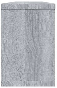 4 db szürke sonoma színű szerelt fa fali kockapolc 60x15x23 cm