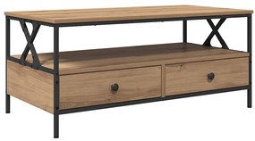 Dohányzóasztal kézműves tölgy 100 x 51 x 45 cm Faanyag