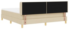 Boxspring ágy matraccal krém szövetben, 180x200 cm