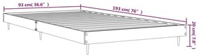 barna tölgy színű szerelt fa ágykeret matrac nélkül 90x190 cm