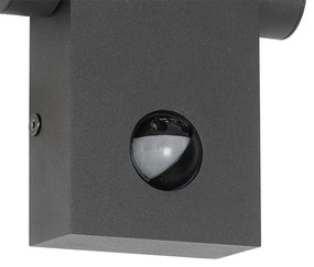 Kültéri fali lámpa antracit színű, beépített LED-del IP54 mozgásérzékelővel - Zane