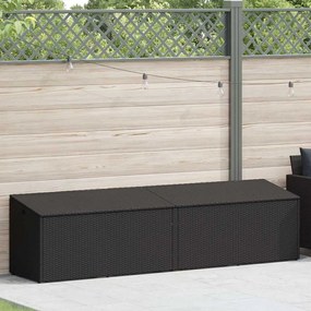 vidaXL fekete polyrattan kerti tárolóláda 220x50x58 cm