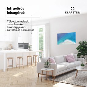 Klarstein Wonderwall Air Art Strand, infravörös hősugárzó, 101 x 60 cm, 600 W, falra szerelhető