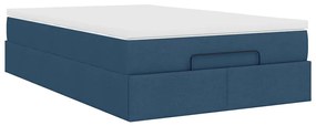 Ottomán ágykeret matraccal kék 120x190 cm szövet