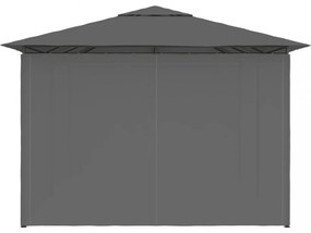 vidaXL antracitszürke kerti pavilon függönyökkel 4 x 3 m