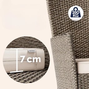 Casaria® Kerti rattan garnitúra Berlin 1+6 - bézs/krém