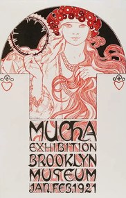 Mucha, Alphonse Marie - Festmény reprodukció Exhibition Brooklyn Museum, (26.7 x 40 cm)
