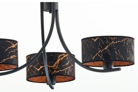 Jupiter 2106- láncon függő csillár ARTHUR 3xE27/15W/230V fekete/narancssárga/márvány dekor