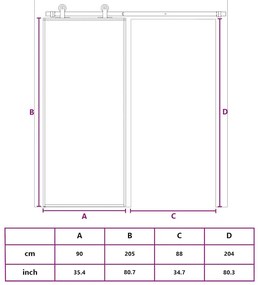 fekete ESG üveg és alumínium tolóajtó 90 x 205 cm