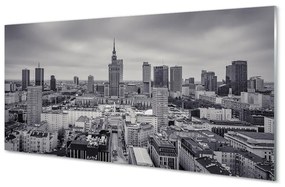 Üvegképek Varsó felhőkarcolók panoráma 100x50 cm 2 fogas