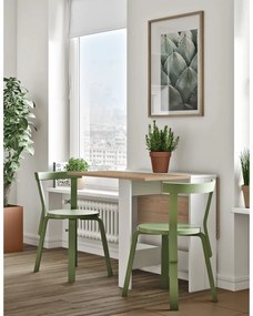 Bővíthető étkezőasztal tölgyfa dekoros asztallappal 76x28 cm Papillon – TemaHome