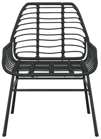 9 részes fekete polyrattan üveg kerti étkezőgarnitúra