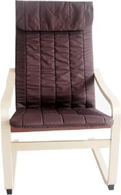 Pihentető fotel, nyírfa/barna anyag, TORSTEN