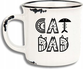 Bögre Fehér Retro Vicces Ajándék Apák Napja Cat Dad