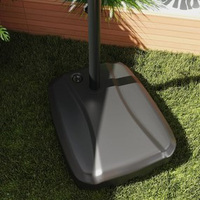 Outsunny Négyzet alakú Kerti Napernyő 2,5 x 2,5m, Kültéri Kézi Napernyő 2 Talppal, 200gsm Poliészter Párlat, Kétszintes Tető, 8 Bordás, Sötétszürke |