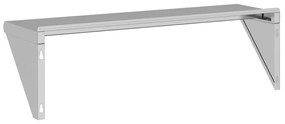 ezüstszínű rozsdamentes acél falipolc 100 x 30 x 31 cm