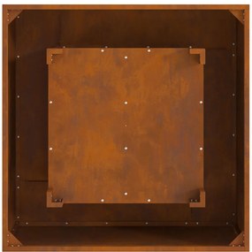 Tűzrakó Barna 80 x 80 x 40 cm időjárásálló acél