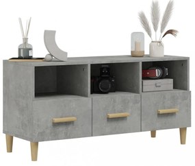 betonszürke szerelt fa TV-szekrény 102 x 36 x 50 cm