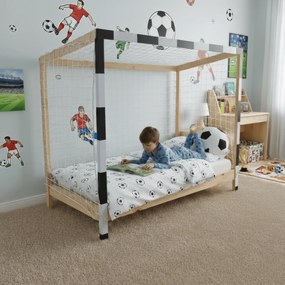 Montessori ágy, természetes/fehér/fekete, 90x200, FUTAL
