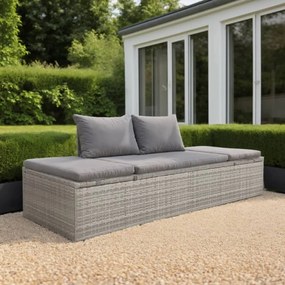 vidaXL szürke polyrattan kerti ágy 195 x 60 cm