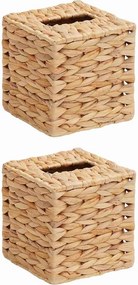 vidaXL Zsebkendődoboz Fedelek 2 pcs Vízi jácint 14,5 x 14,5 x 15 cm