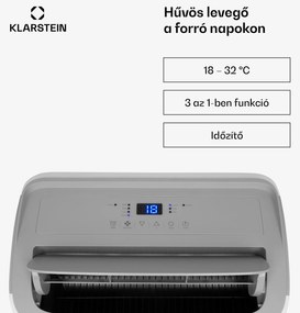 Klarstein Grandbreeze Eco 12K, 3 az 1-ben klíma, 460 m³/ó, 12.000 BTU/1,35 kW