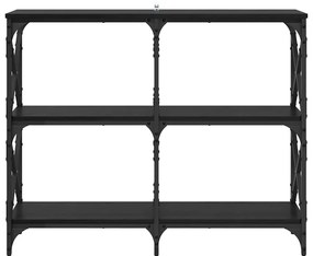 vidaXL Konzolasztal Fekete tölgy 100 x 28 x 80,5 cm Faanyag